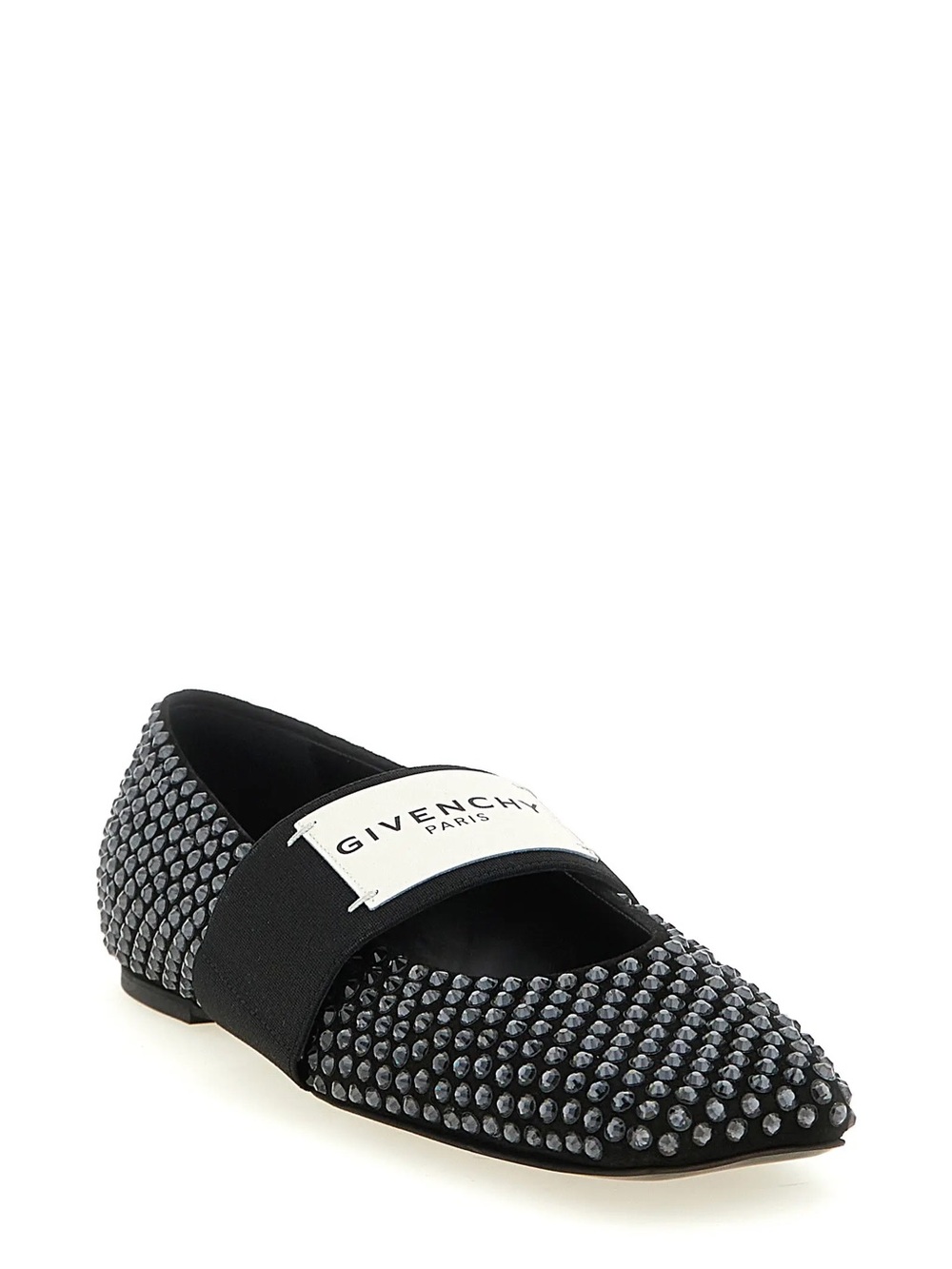Givenchy Black Embellished Crystal Pointed Flats 39